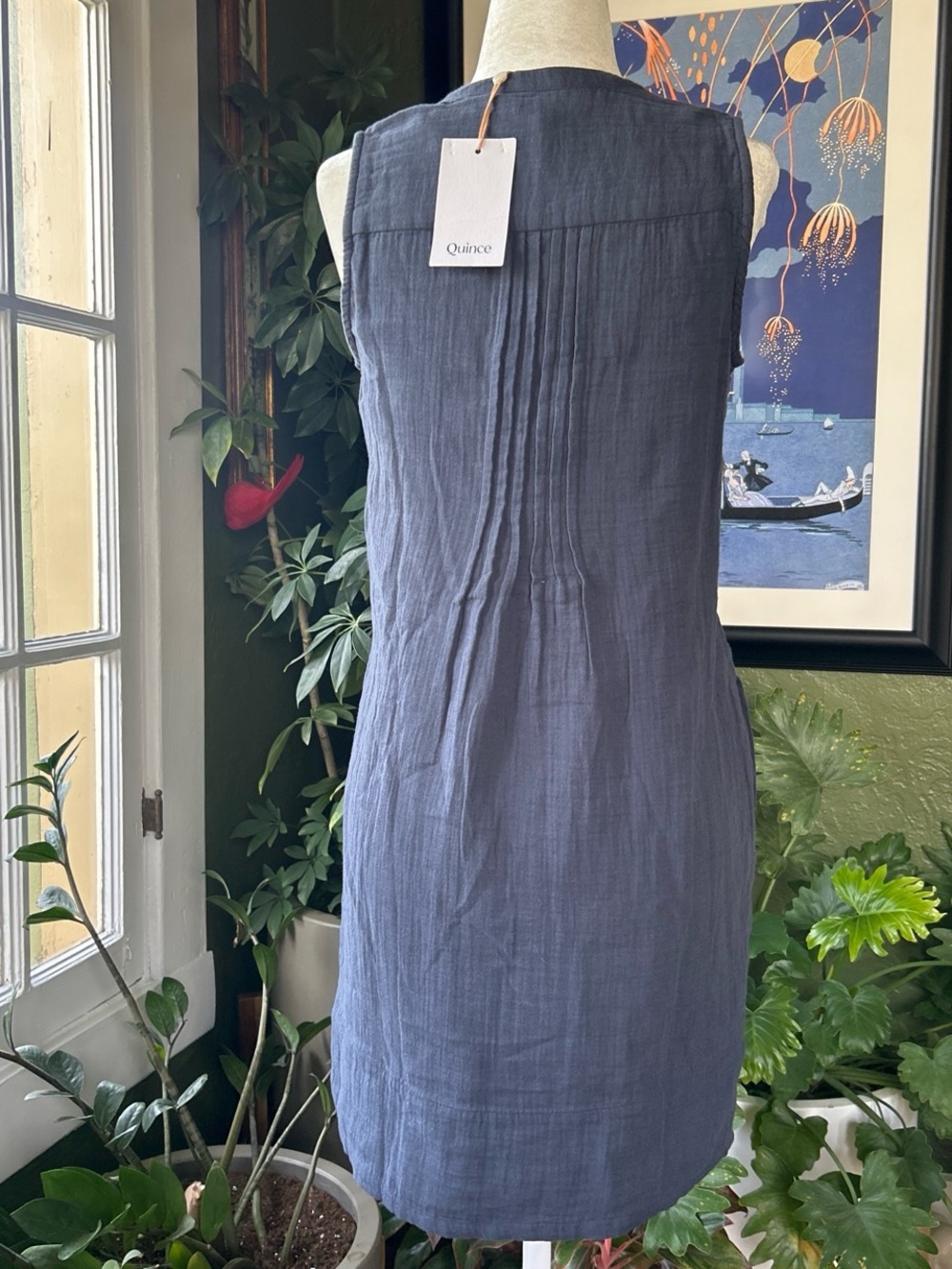 NWT Quince 100% Organic Cotton Gauze Swing Dress - Picture 8 of 8